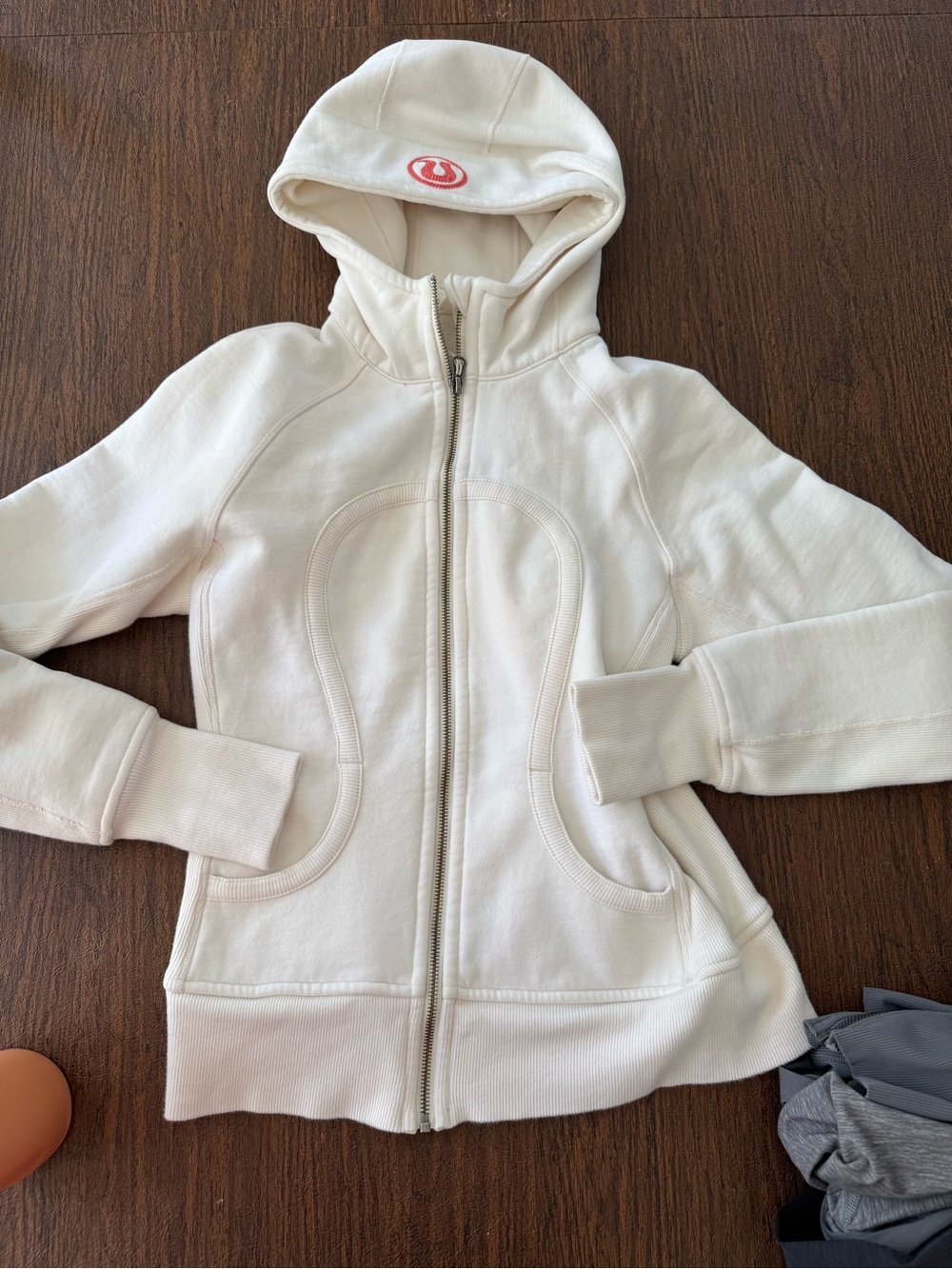 lululemon athletica Cream Hooded Full-Zip Scuba Sweatshirt